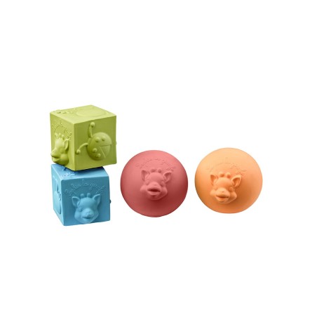 Set of 2 SO'PURE balls and 2 cubes Sophie la girafe