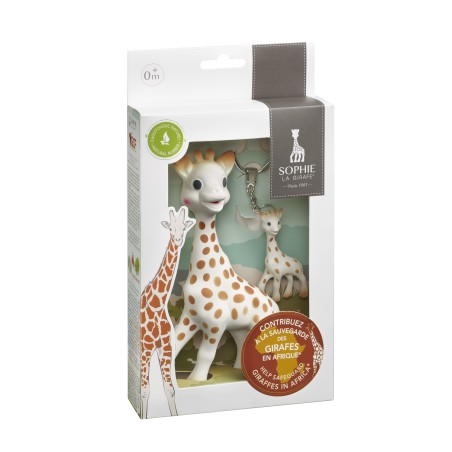 Coffret "Sauvegardons les girafes" (Sophie la girafe + porte-clé Sophie la girafe) Coffret "Sauvegardons les girafes" (Sophie la girafe + porte-clé Sophie la girafe)