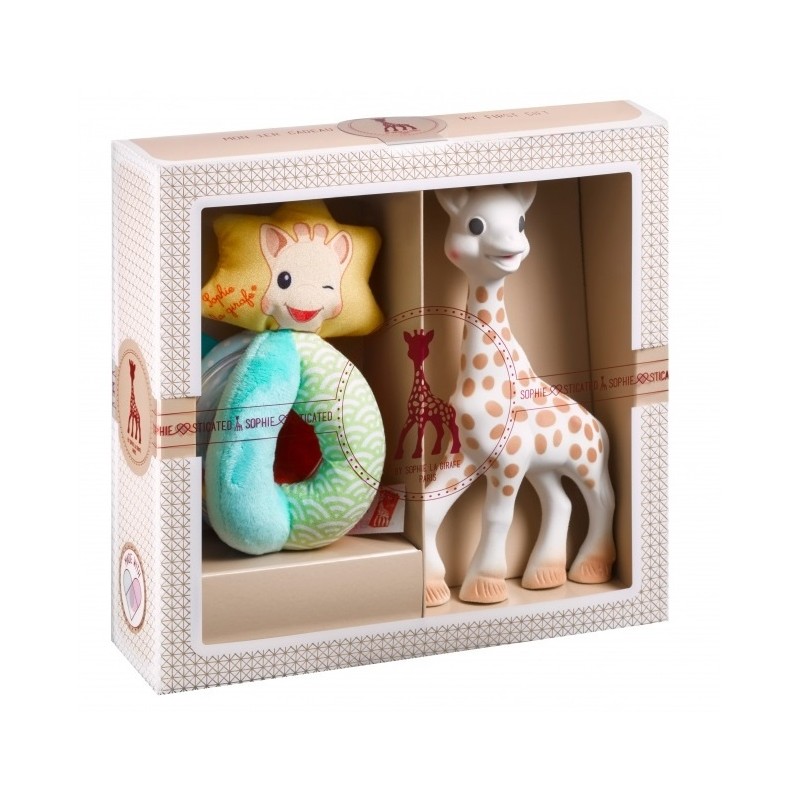 Coffret naissance prêt à offrir Sophie la girafe et Colo'rings