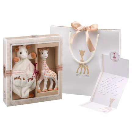 Coffret SophieSticated Medium N°1 Sophie la girafe et Doudou avec attache sucette