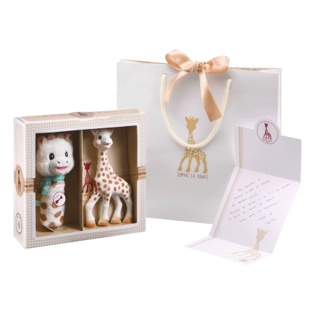 Coffret naissance prêt à offrir Sophie la girafe et hochet pouet