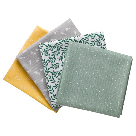 Set de 4 langes lavables Sophie la Girafe - en tissu 100% coton pour bébé -  multiples usages - 70 x 70 cm - dès la naissance : : Jeux et Jouets