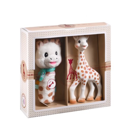 Coffret naissance prêt à offrir Sophie la girafe et hochet pouet