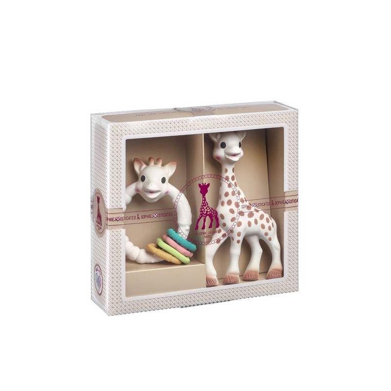 Coffret naissance prêt à offrir Sophie la girafe et Colo'rings