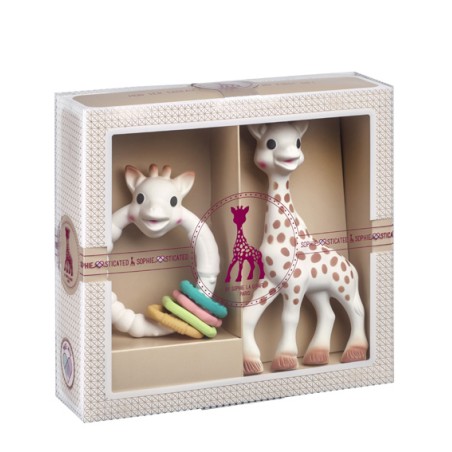 Coffret naissance prêt à offrir Sophie la girafe et Colo'rings