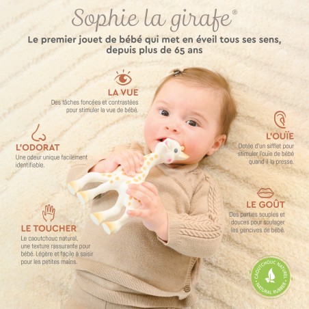 Sophie la girafe et  sa pochette de rangement  Sophie la girafe