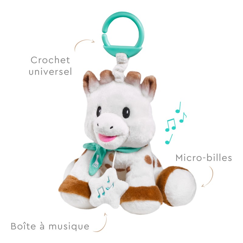 Peluche 20 cm avec boîte à musique Sophie la girafe ®